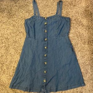 Loft Denim Button Up Pocket Dress
